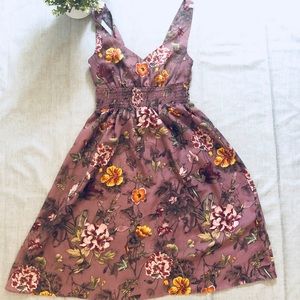 H&M Purple Floral Fit & Flare Dress